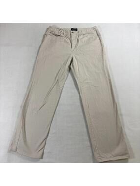 Sonoma Stretch Khaki Pants Straight Casual Chino Beige Sz 12 Fits Like 32X29